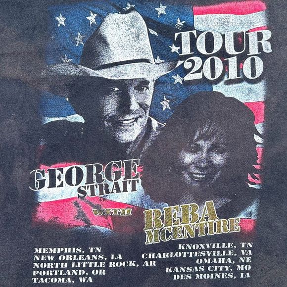 Delta 2010 Tour George Strait with Reba McEntire Tee - Size Medium - Picture 4 of 6